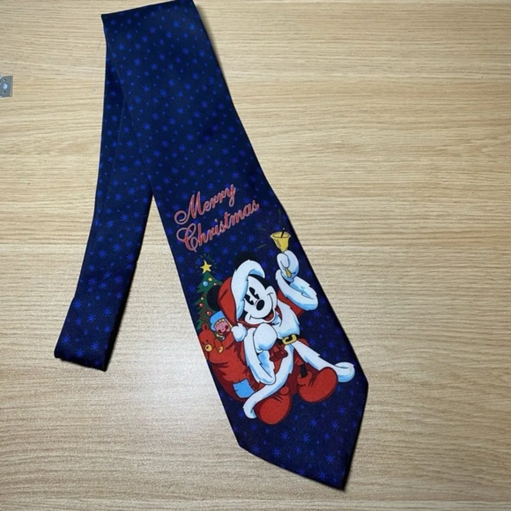 DISNEY Mickey Mouse Santa Claus Christmas Tie Holiday‎ Novelty Neck Tie